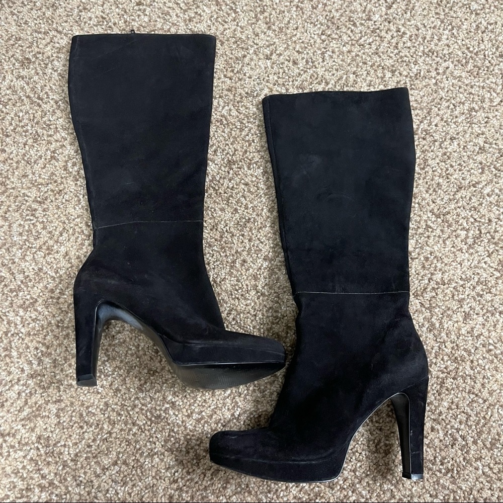Marc Fisher Genuine Leather/Suede Heeled Knee High Boots